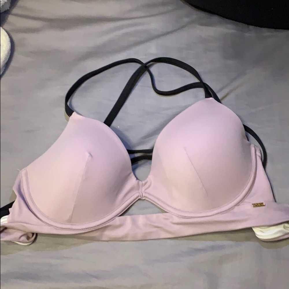 PINK lavender lightly push up swimming suit top